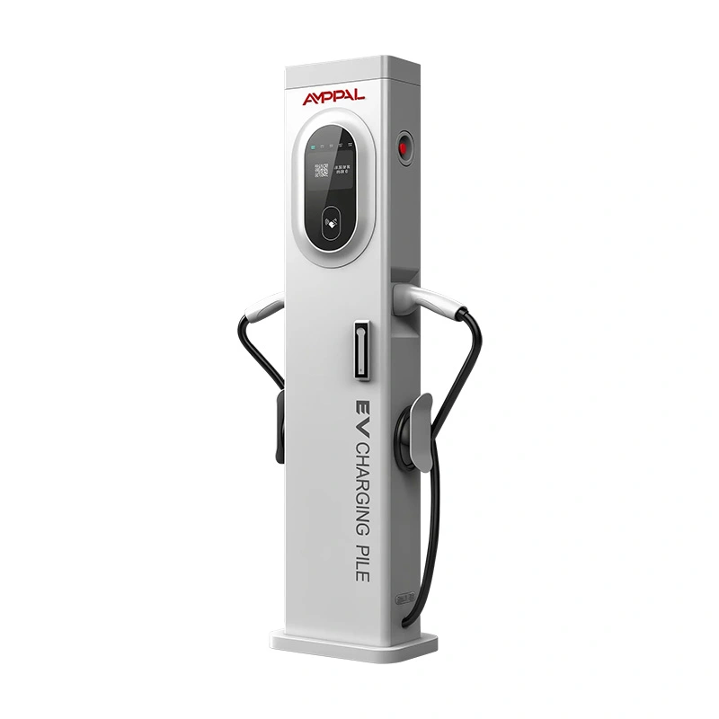 เครื่องชาร์จ AC EV สองพอร์ต Slim Tower ขนาด 44kW สำหรับสิ่งอำนวยความสะดวกที่จอดรถเชิงพาณิชย์