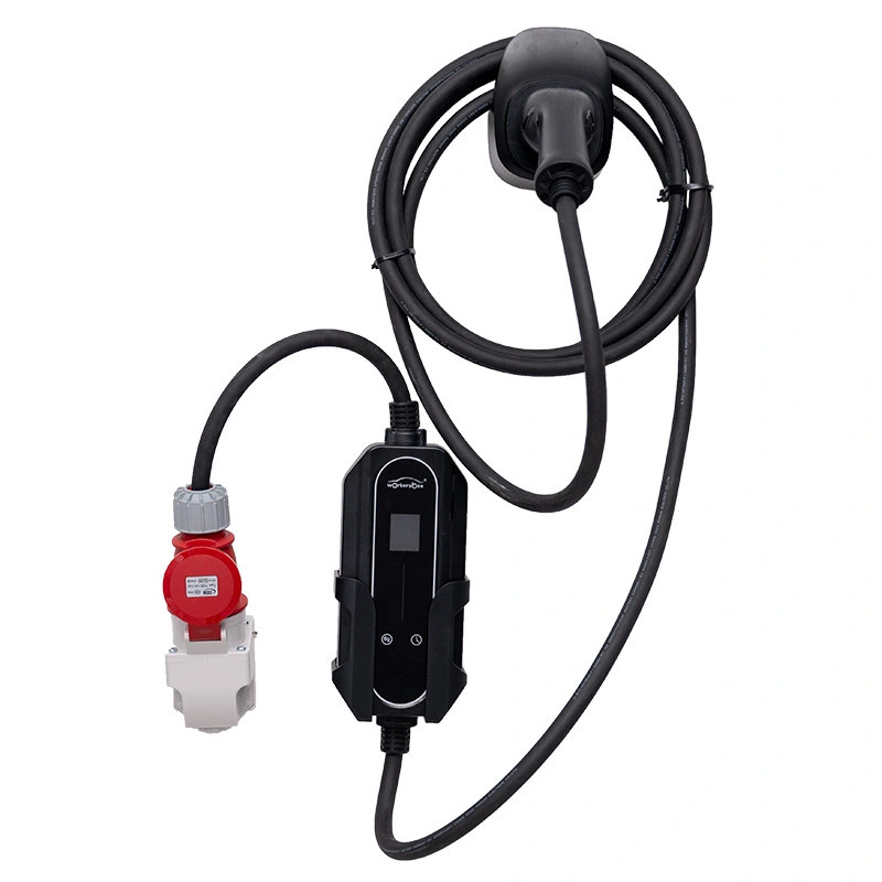 เครื่องชาร์จ AC EV แบบพกพาขนาด 7kW พร้อมตัวเรือนอะคริลิกสำหรับการชาร์จในบ้านและกลางแจ้ง